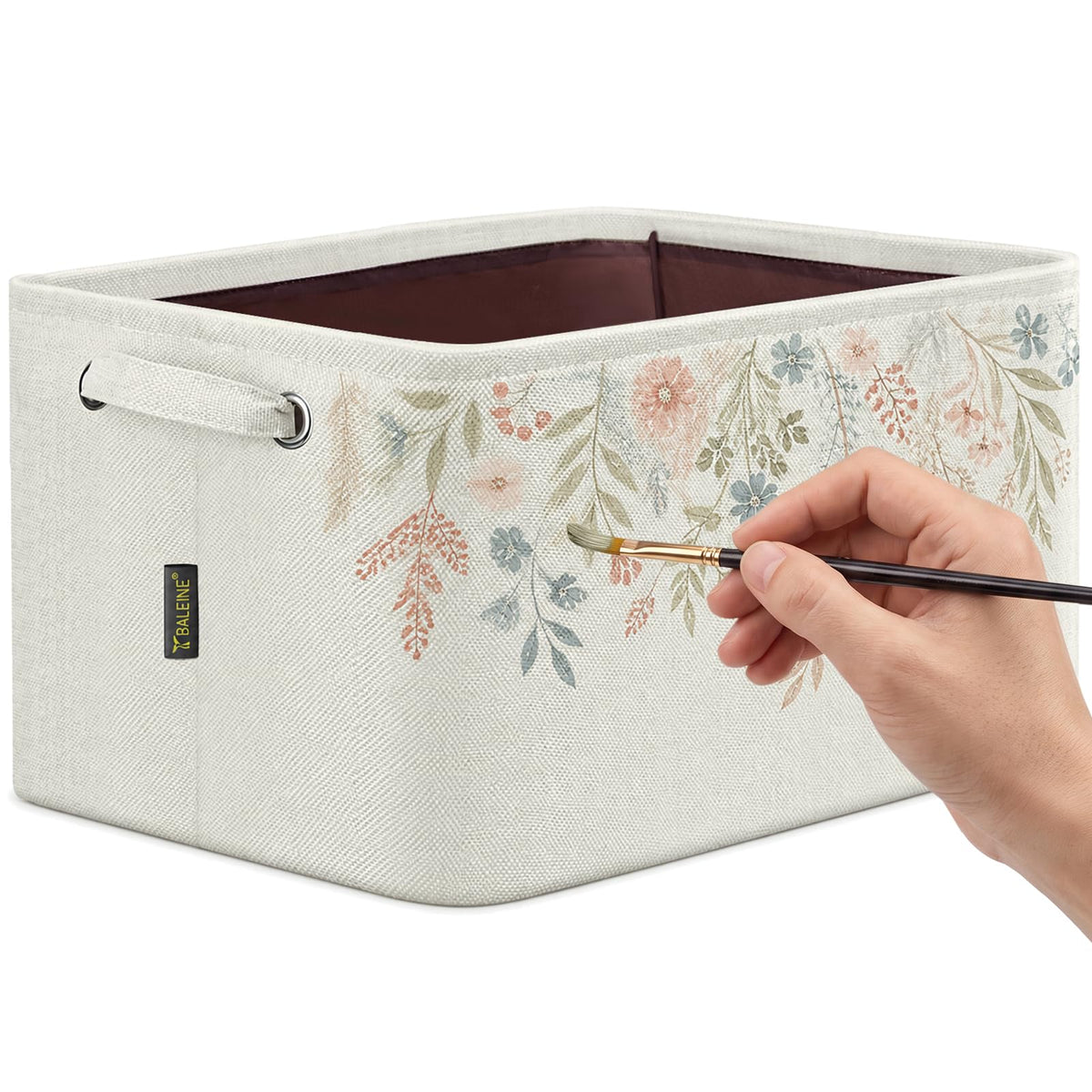 BALEINE 3 Pack Fabric Closet Storage Bins for Shelves, Linen Closet Organizers and Storage, Decorative Baskets for Organizing, Shelf, Clothes, Home, Office (Grey, 15"x11"x9.5")