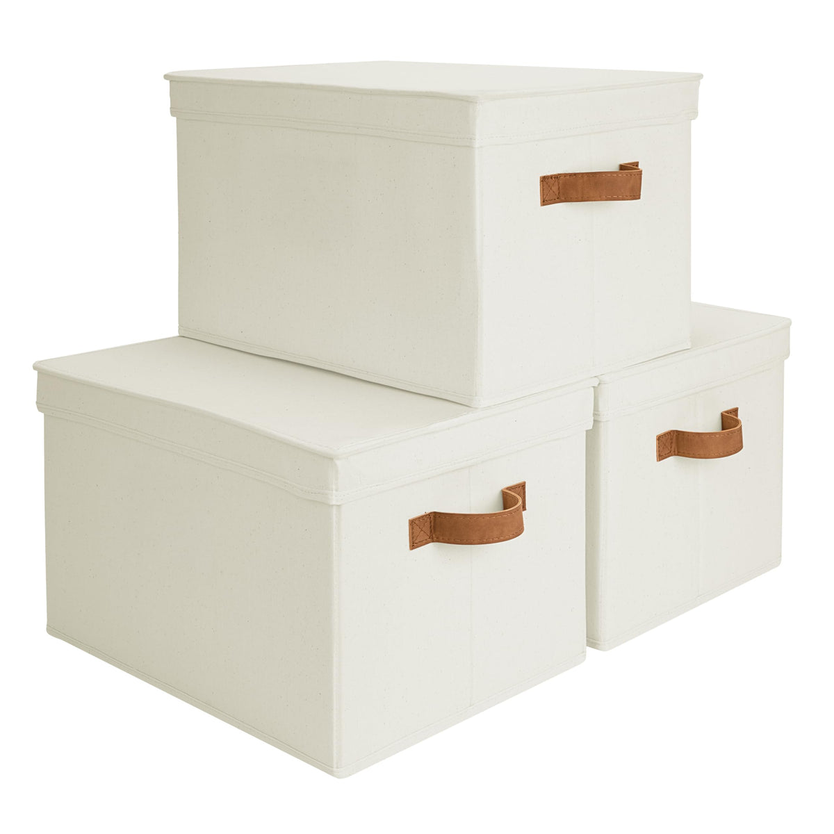 StorageWorks Fabric Storage Bins, Storage Basket with Lid, Closet Bins