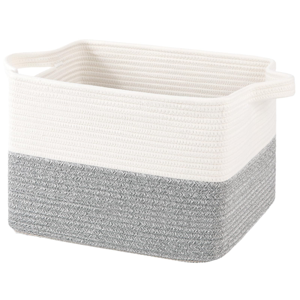 OIAHOMY Woven Storage Basket, Small Baskets for Organizing Brown & White
