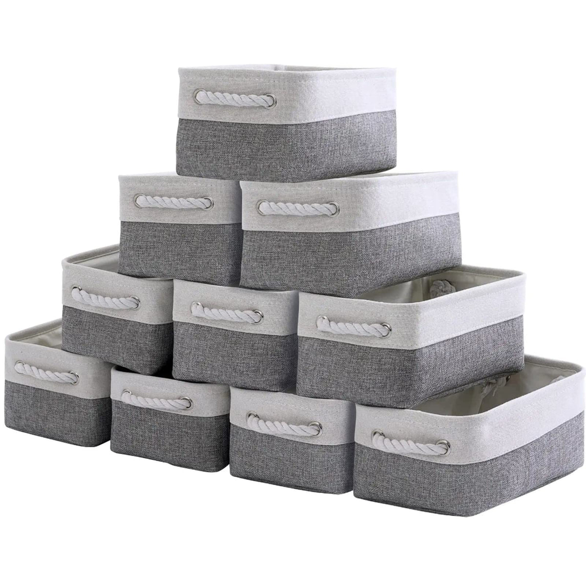 Small Storage Baskets for Shelves,Fabric Storage Baskets for Closet,Rectangular Collapsible Baskets for organizing Clothes,Books,Gifts