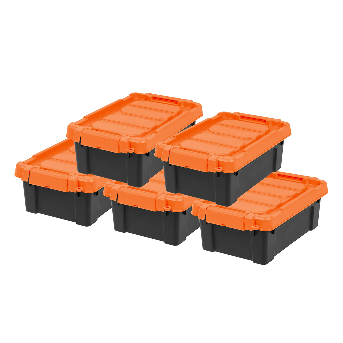 IRIS USA 6-Pack 20 Gal Heavy Duty Lockable Storage Totes with Lids, Black