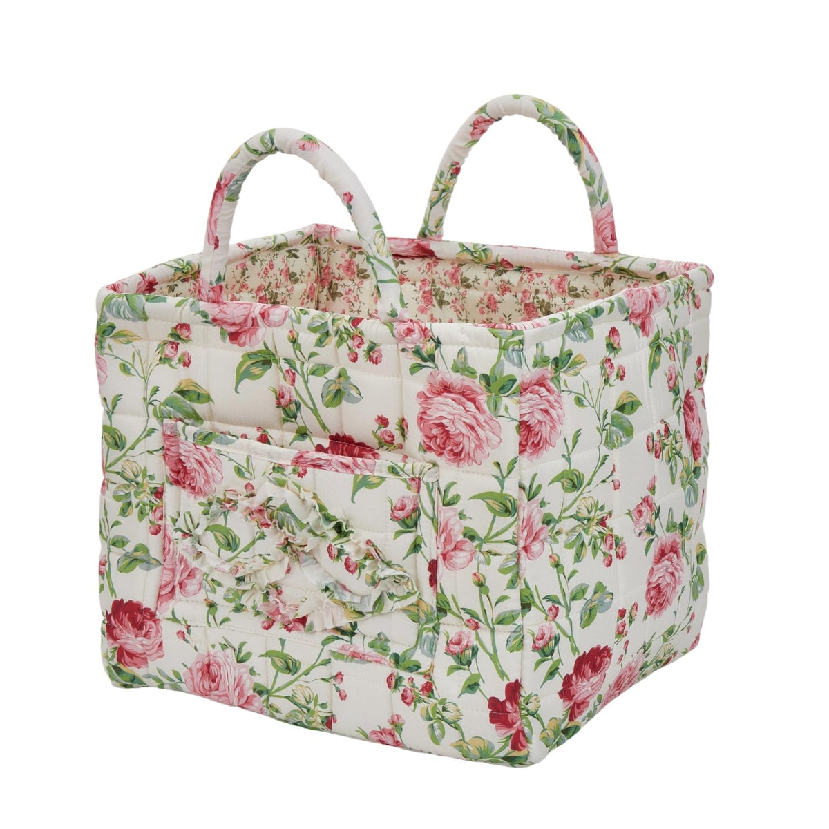 Boho Fabric Storage Basket, Large Capacity Laundry Basket, 12.2'' x 10.23'' x 10.23'' Collapsible Laundry Hamper with Easy Carry Handles (B Multi-Color 1, L)