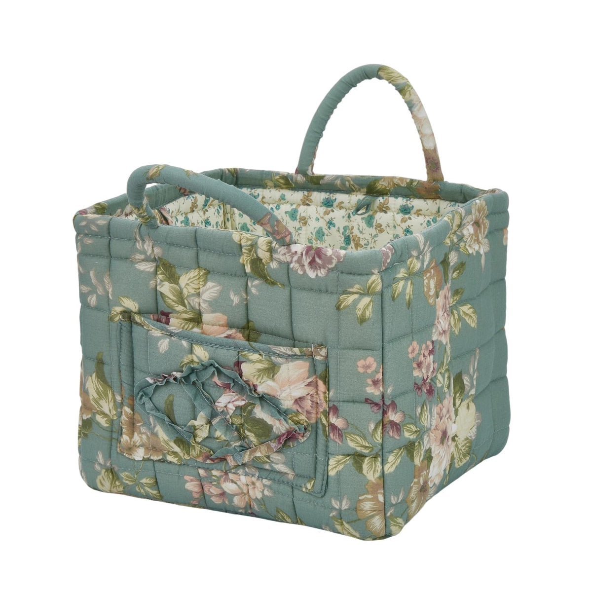 Boho Fabric Storage Basket, Large Capacity Laundry Basket, 12.2'' x 10.23'' x 10.23'' Collapsible Laundry Hamper with Easy Carry Handles (B Multi-Color 1, L)
