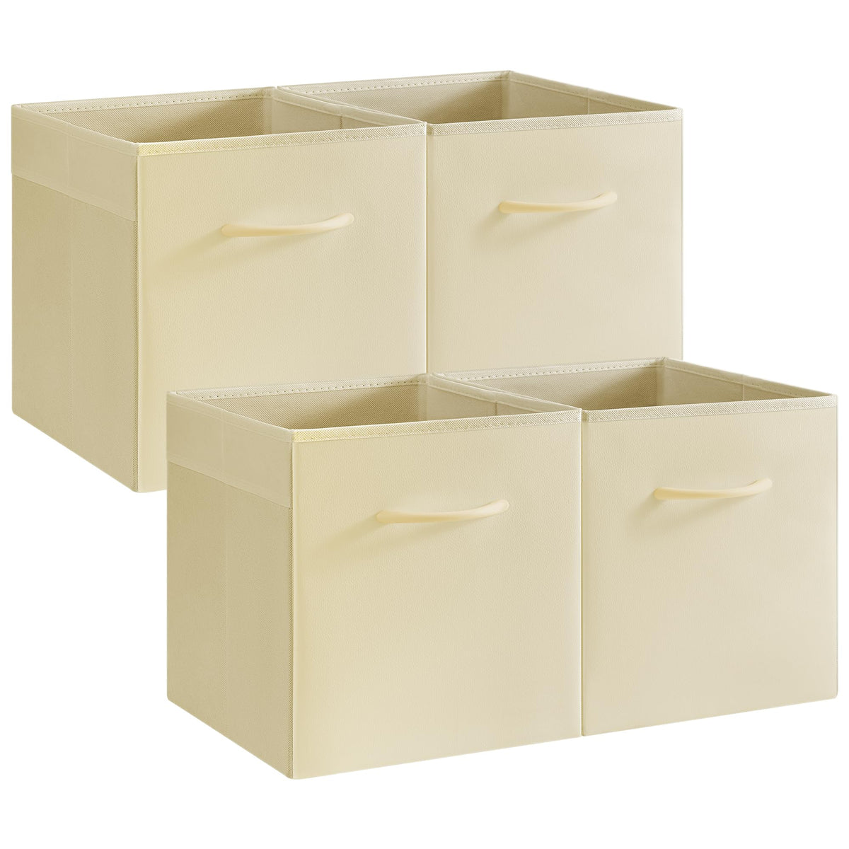 StorageWorks Black Storage Bins, Leather Storage Baskets, Large, 4-Pack
