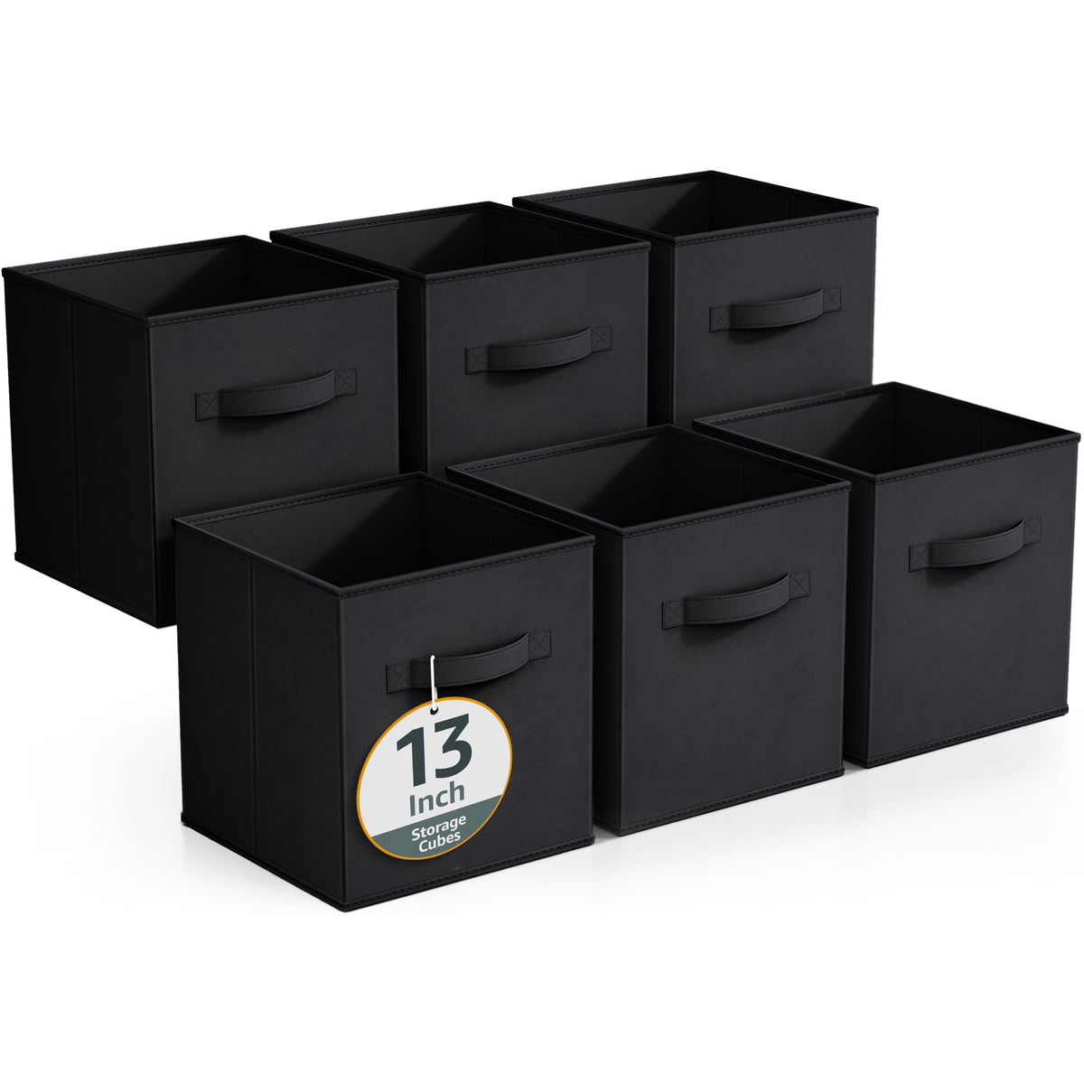 Sorbus Fabric Storage Cubes, 6-Pack Foldable Bins (11 Inch, Dark Green)