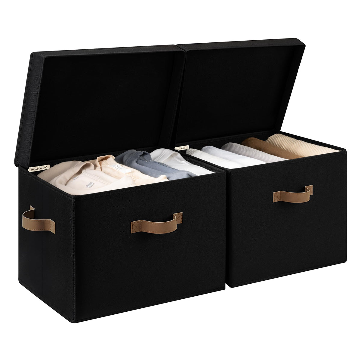 StorageWorks Fabric Storage Bins with Lids, Closet Storage Bins