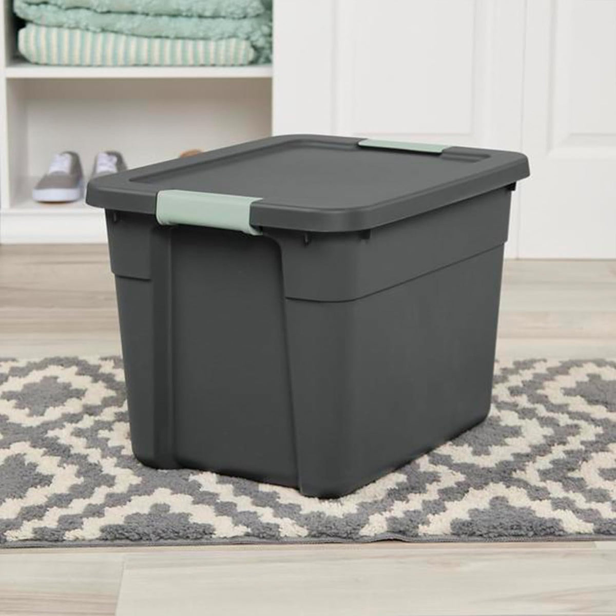 Sterilite Latch Tote Storage with Lids for Home & Office, 12 Gallon, 6-Pack