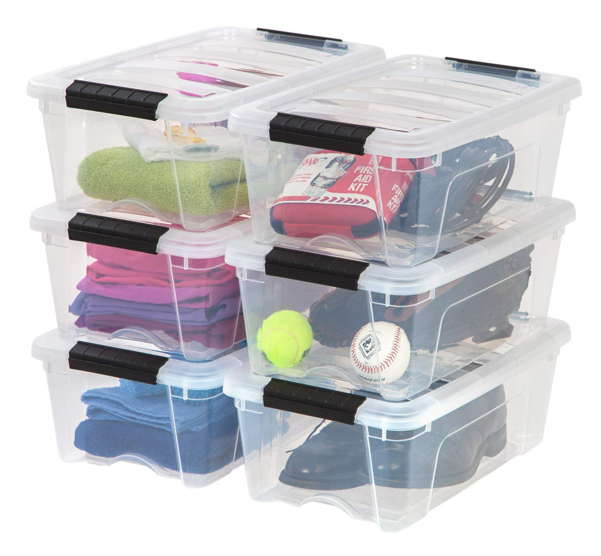 IRIS USA 6-Pack 54 Quart Storage Bins with Lids, Clear