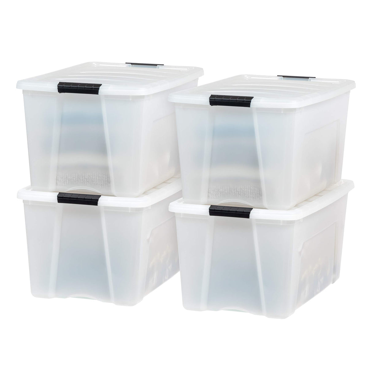 IRIS USA 6-Pack 72 Quart Storage Bins with Lids, Clear