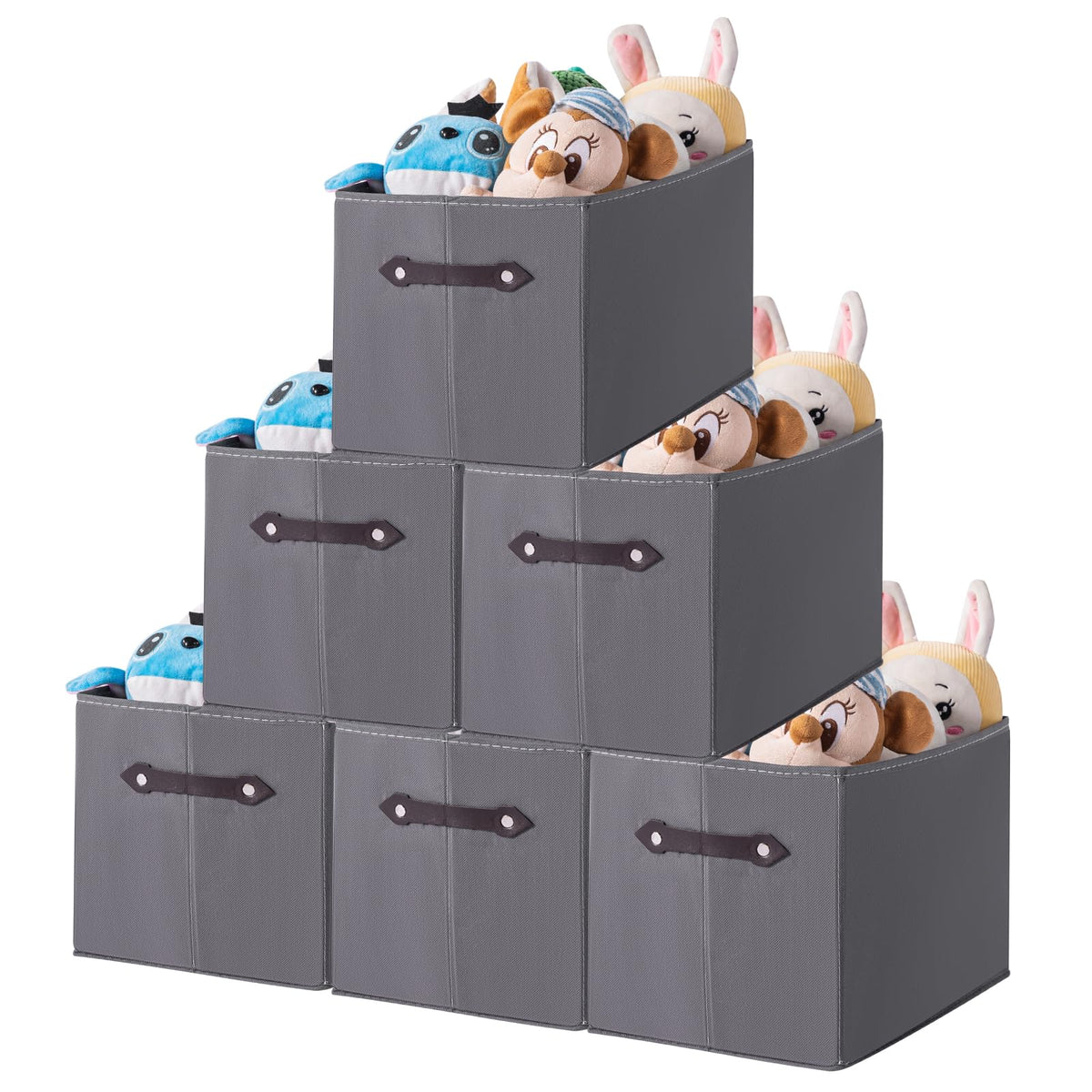 1 Pack Large Collapsible Storage Baskets for Shelves,14.9"x9.5" Fabric Closet storage Boxes with Leather Handles,Decorative Organizers Storage Bins for Clothes,Sheets,Books,(Purple Houndstooth