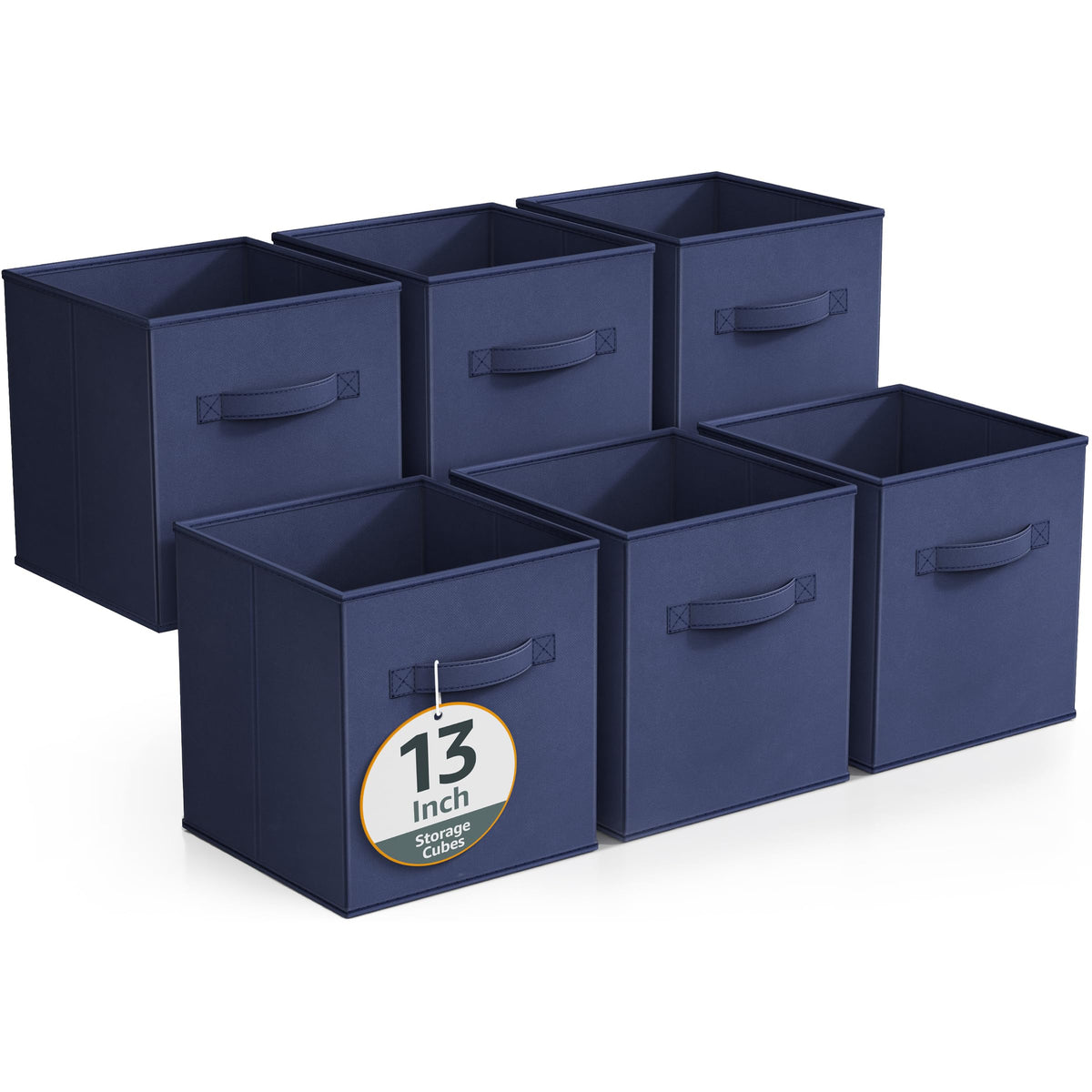 Sorbus Fabric Storage Cubes, 6-Pack Foldable Bins (11 Inch, Dark Green)