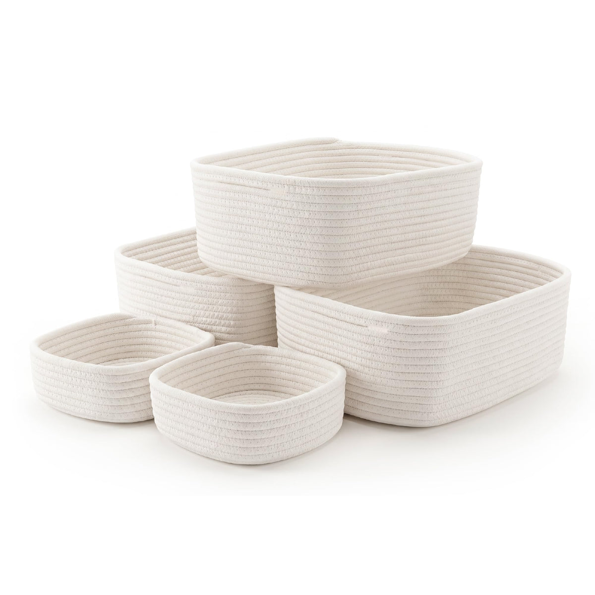 Storage Baskets for Shelves, 4 Pack, 2 Sizes Organizer Bins