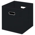 Black Foldable Storage Cubes Bins , Fabric Storage Box Cubes Organizer Baskets with Dual Handles for Home Organizer (Black)