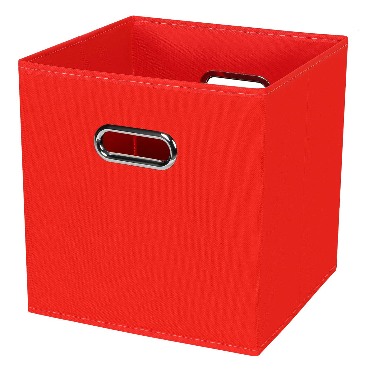 Black Foldable Storage Cubes Bins , Fabric Storage Box Cubes Organizer Baskets with Dual Handles for Home Organizer (Black)