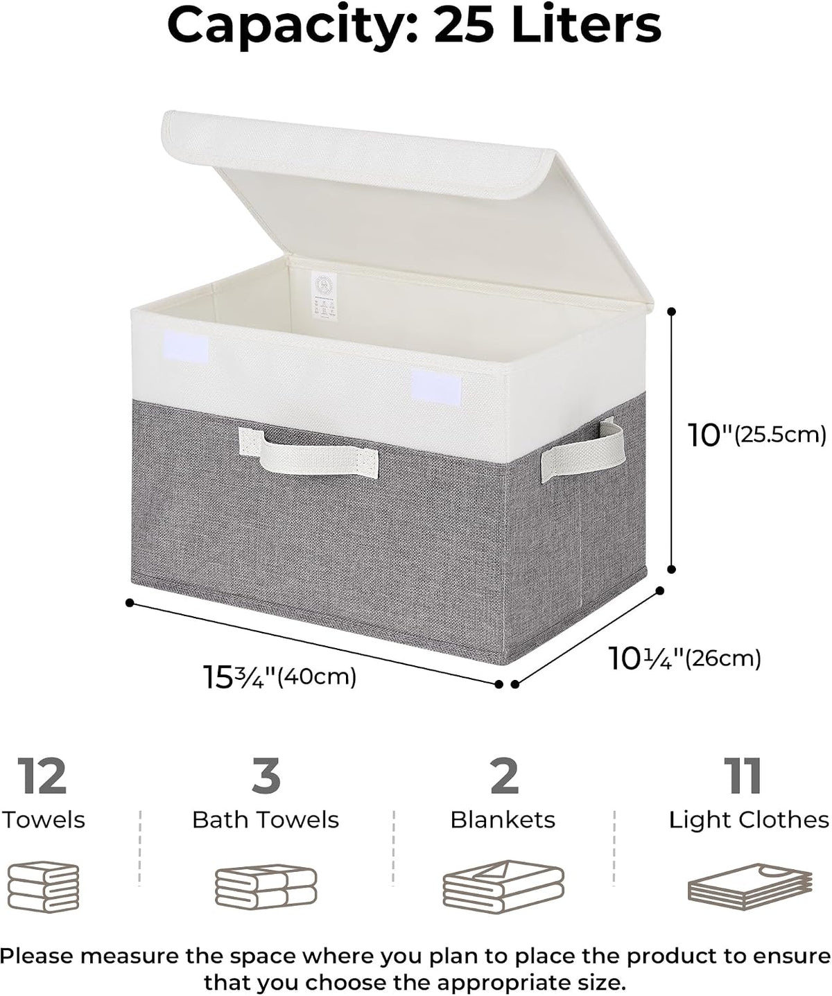 GRANNY SAYS Memory Keepsake Storage Box, Fabric Storage Bins with Lids