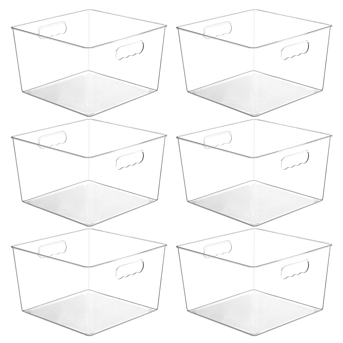 Vtopmart 4 Pack Extra Large Clear Storage Bins, 11x11 Cube Organizer
