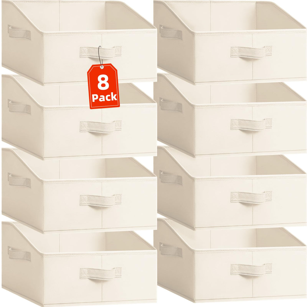 Criusia Closet Organizers Bins 4 Pack - Large Collapsible Shelf Organizer with Handles - Fabric Trapezoid Home Organization and Storage Baskets for Organizing Clothes Toy Blanket Towel Purse Hats