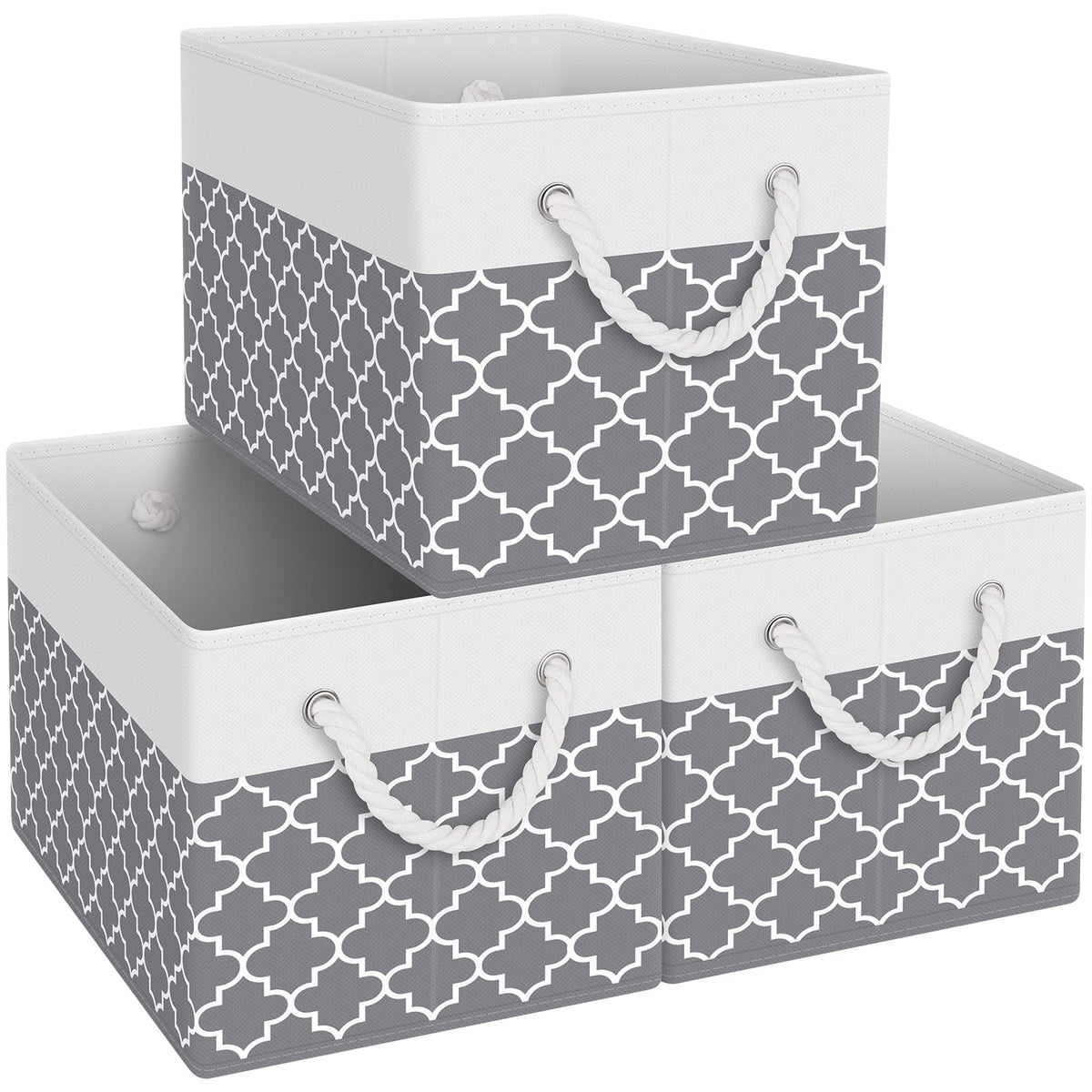 Fab totes Storage Bins Foldable Storage Baskets with Rope Handles