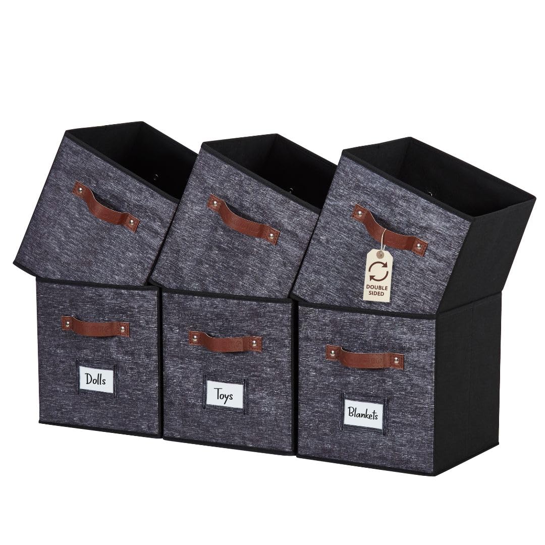 DECOMOMO Storage Bins, Cube Storage Bin with Labels