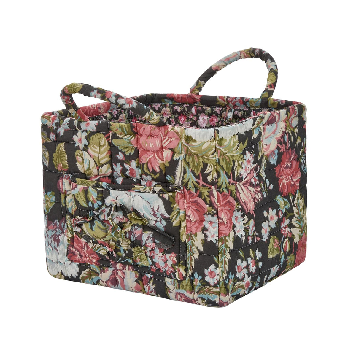 Boho Fabric Storage Basket, Large Capacity Laundry Basket, 12.2'' x 10.23'' x 10.23'' Collapsible Laundry Hamper with Easy Carry Handles (B Multi-Color 1, L)