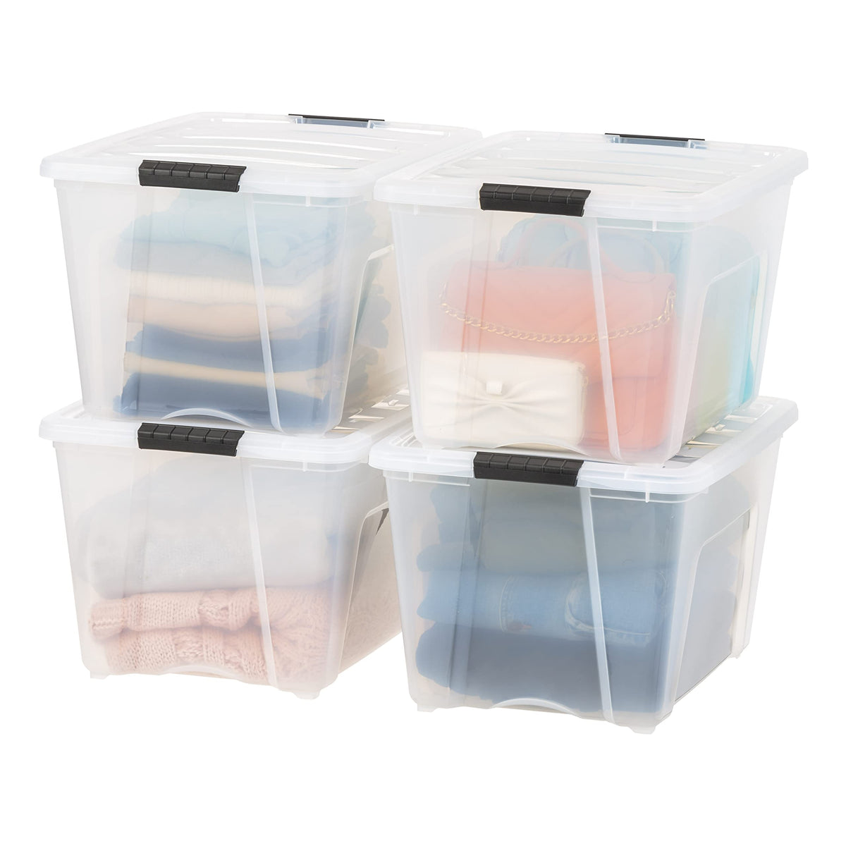 IRIS USA 6-Pack 54 Quart Storage Bins with Lids, Clear