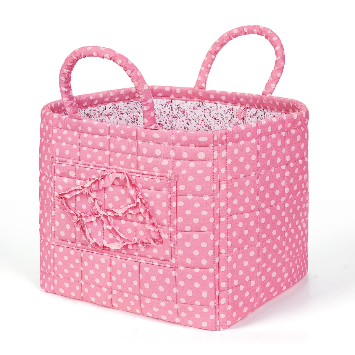Floral Fabric Storage Basket Car Interior Storage Basket Underwear Sundries Laundry Baskets Supplies Home Organizer Bag (Red plaid)