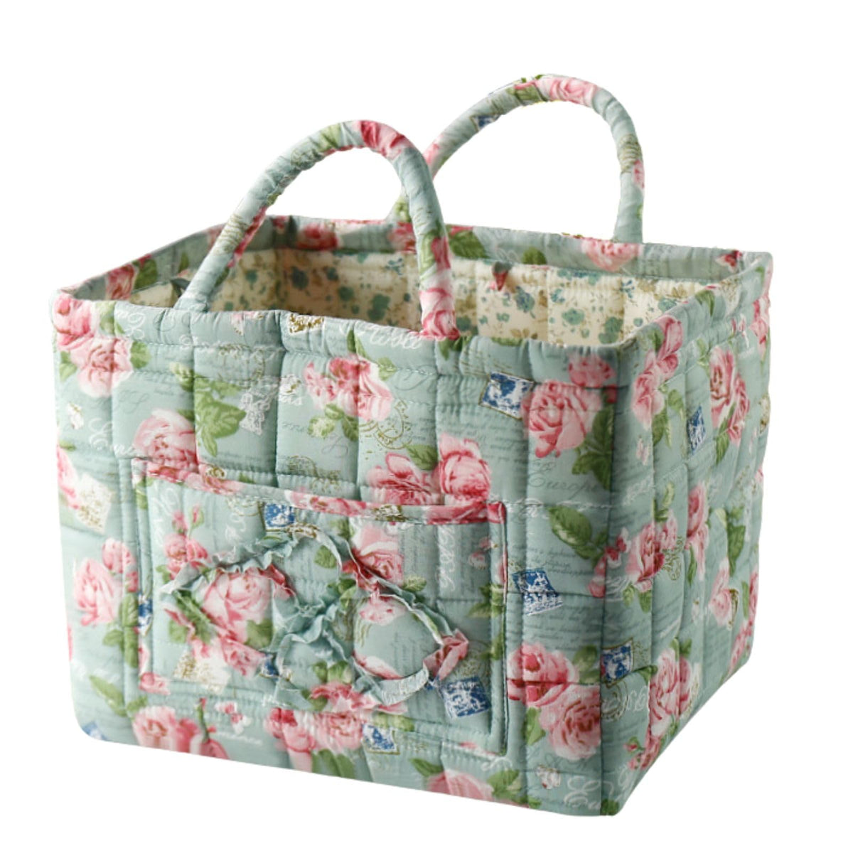 vctops Boho Fabric Quilted Storage Basket for Organizing, Basket Organizer Gift Baskets with Handles, Storage Bins for Toys, Books, Towels, and Clothes, Collapsible Fabric(Pattern F,13"x10.6"x10")