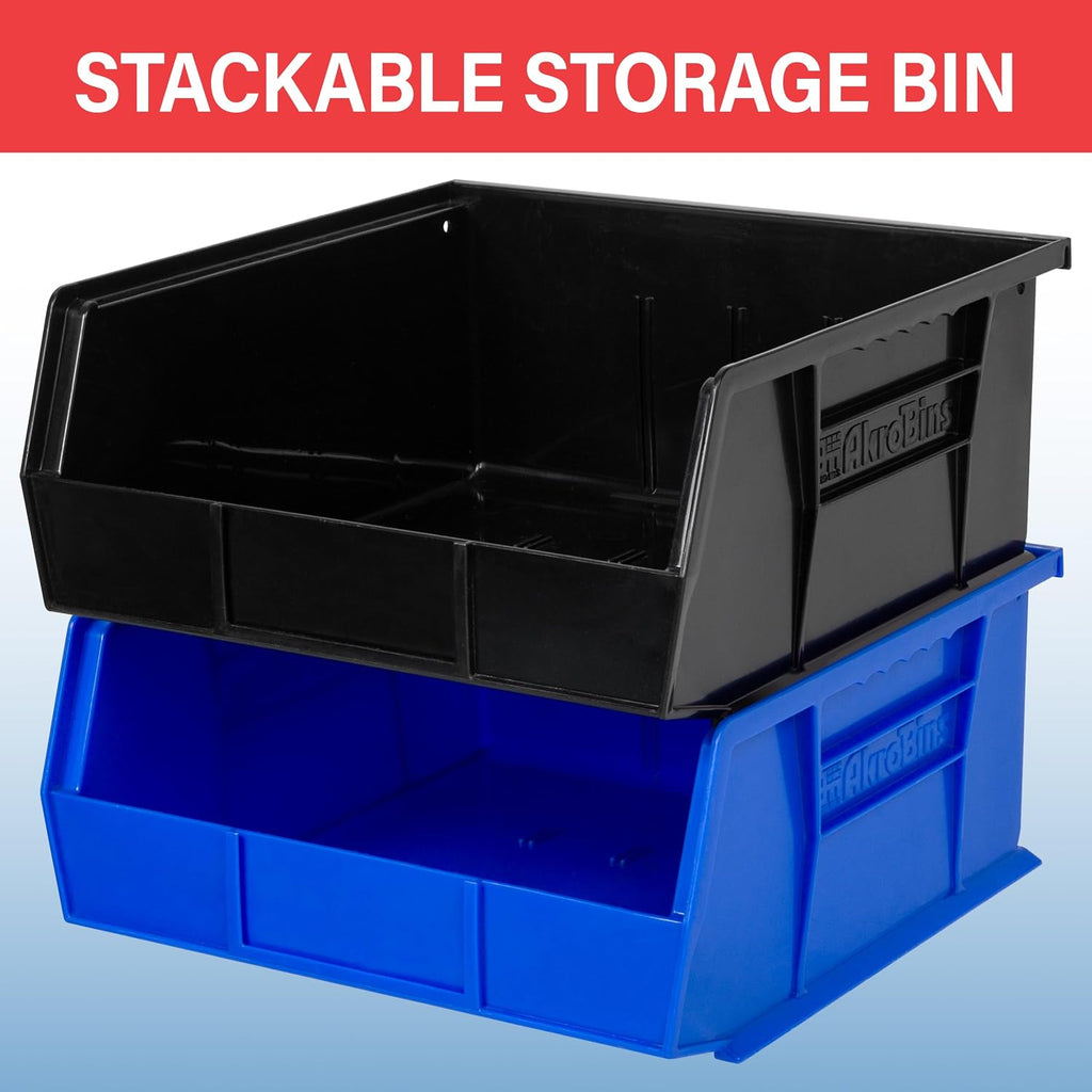 Akro-Mils 30235 AkroBins Plastic Storage Bins, 11"x11"x5", Red, 6-Pack