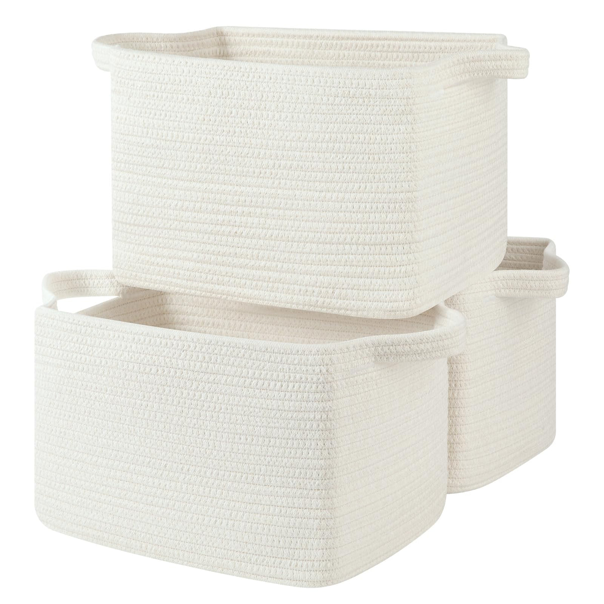 OIASKET Storage Baskets for Organizing, Woven Baskets for Shelves, Rectangle Decorative Organizer for Storage Clothes, Toy, Books, Towels Nursery Bins 3 Pack (Gradient Yellow, 13"x9.85"x8.7")