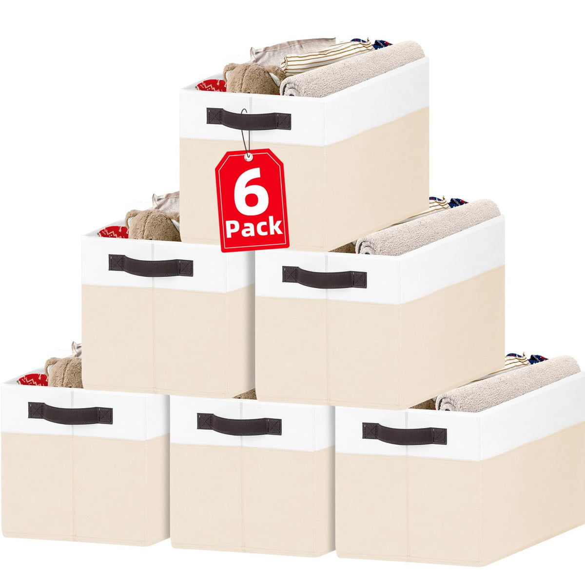Criusia Large Storage Baskets 8 Pack Versatile Fabric Storage Bins for Closet Cabinet Wardrobe Nursery Pantry | Nursery Organizer Bins for Baby Diaper Toys Clothes | Housewarming Mothers Day Gift