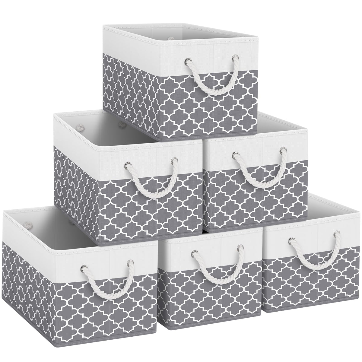 Fab totes Storage Bins Foldable Storage Baskets with Rope Handles