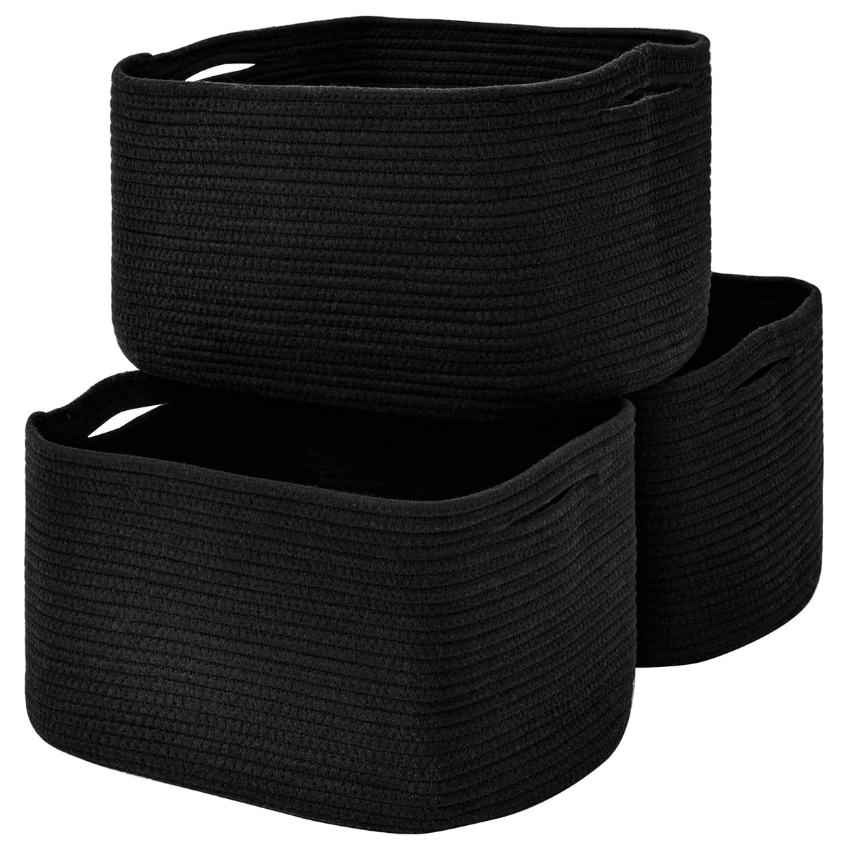 ICERZCZ Storage Baskets for Organizing Shelves 15x11x9.5 Off White 3 Packs