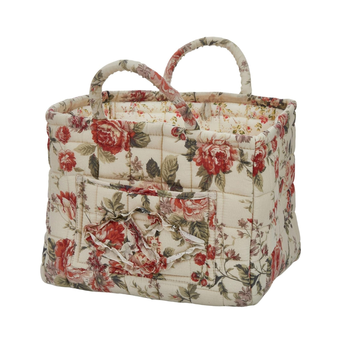 Boho Fabric Storage Basket, Large Capacity Laundry Basket, 12.2'' x 10.23'' x 10.23'' Collapsible Laundry Hamper with Easy Carry Handles (B Multi-Color 1, L)