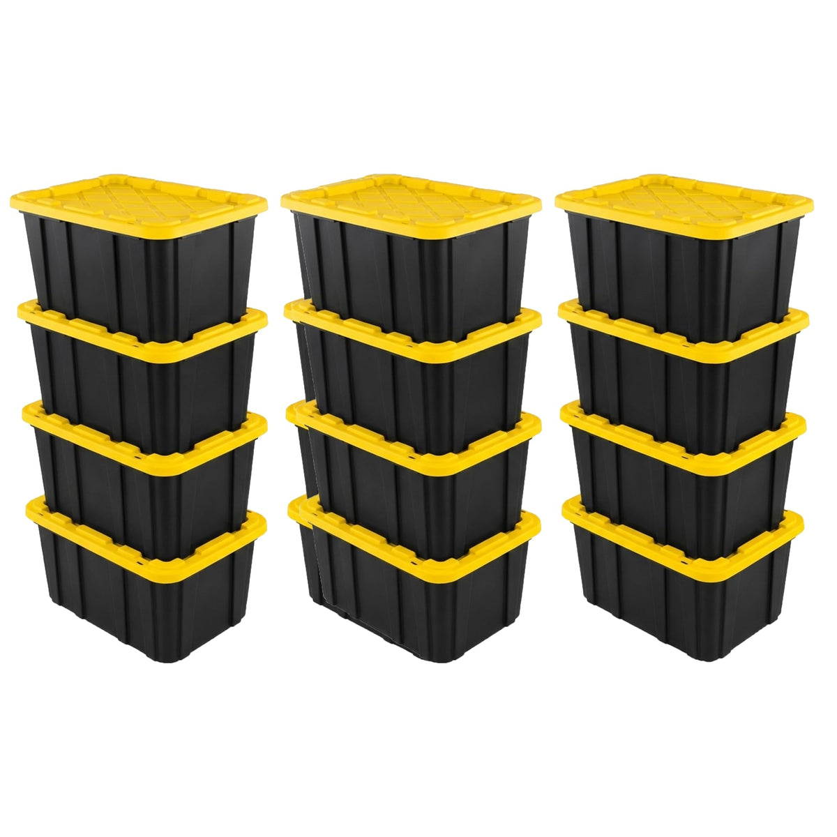 Sterilite Industrial Storage Tote with Lids for Garage, 38 Gallon, 4-Pack