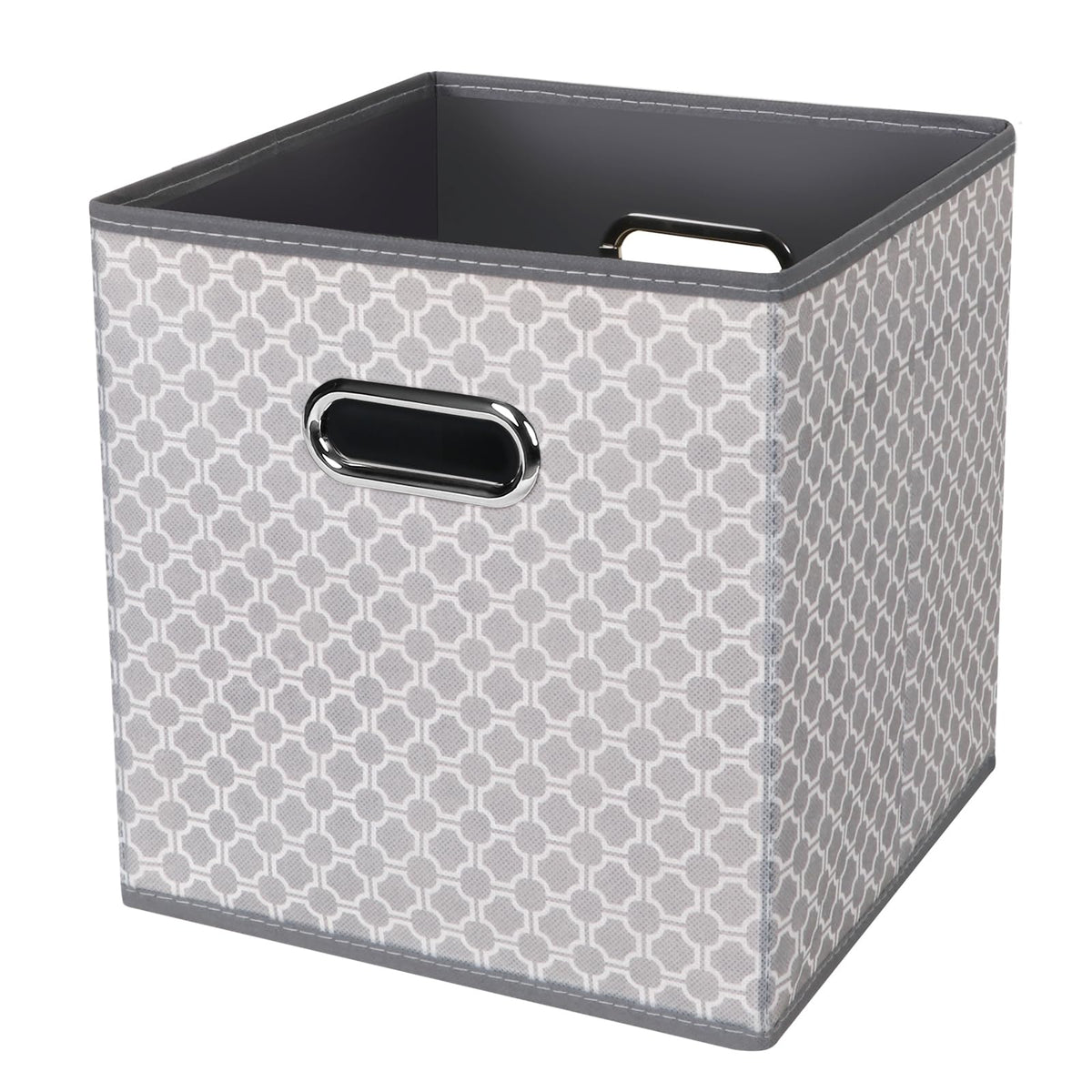 Black Foldable Storage Cubes Bins , Fabric Storage Box Cubes Organizer Baskets with Dual Handles for Home Organizer (Black)