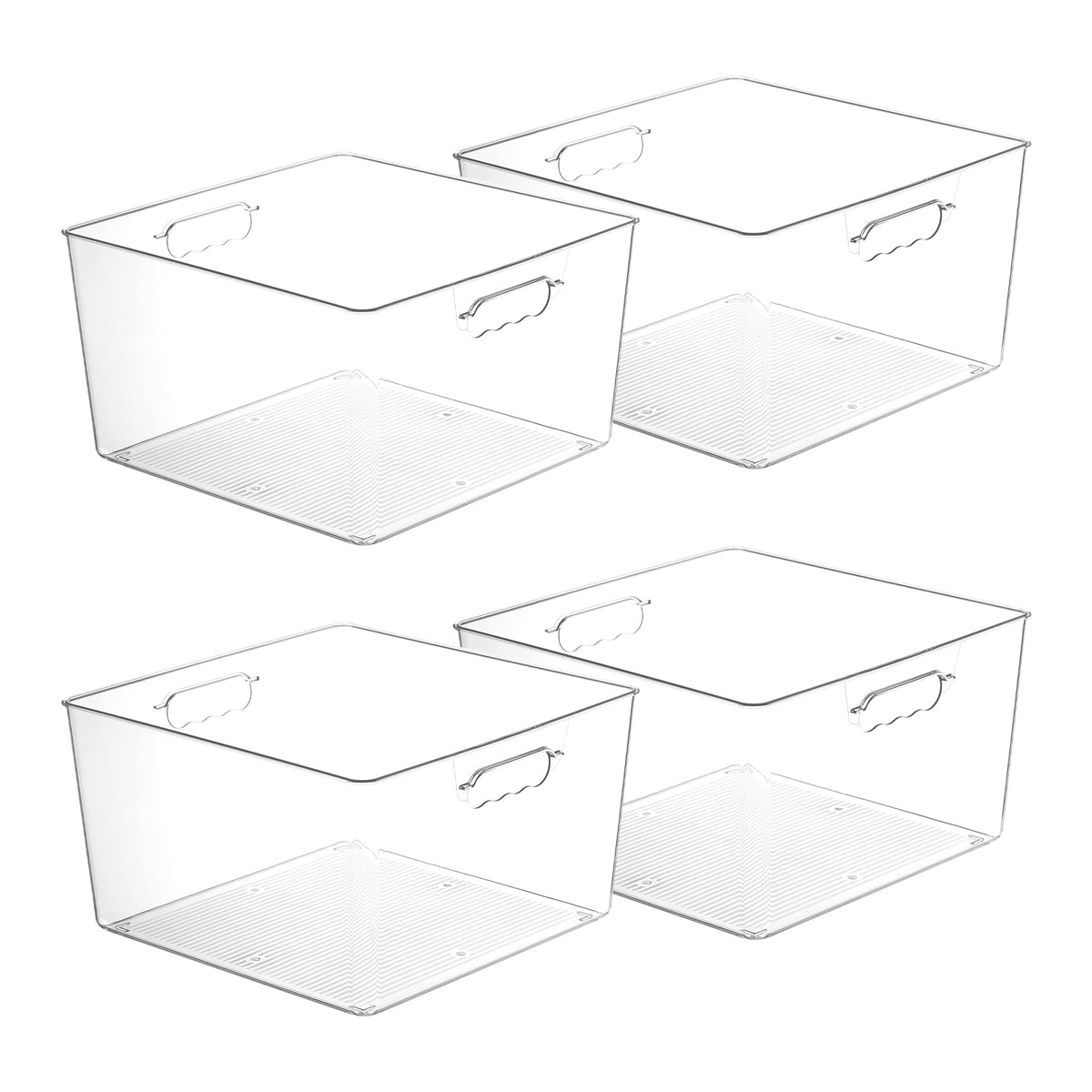 Vtopmart 4 Pack Extra Large Clear Storage Bins, 11x11 Cube Organizer