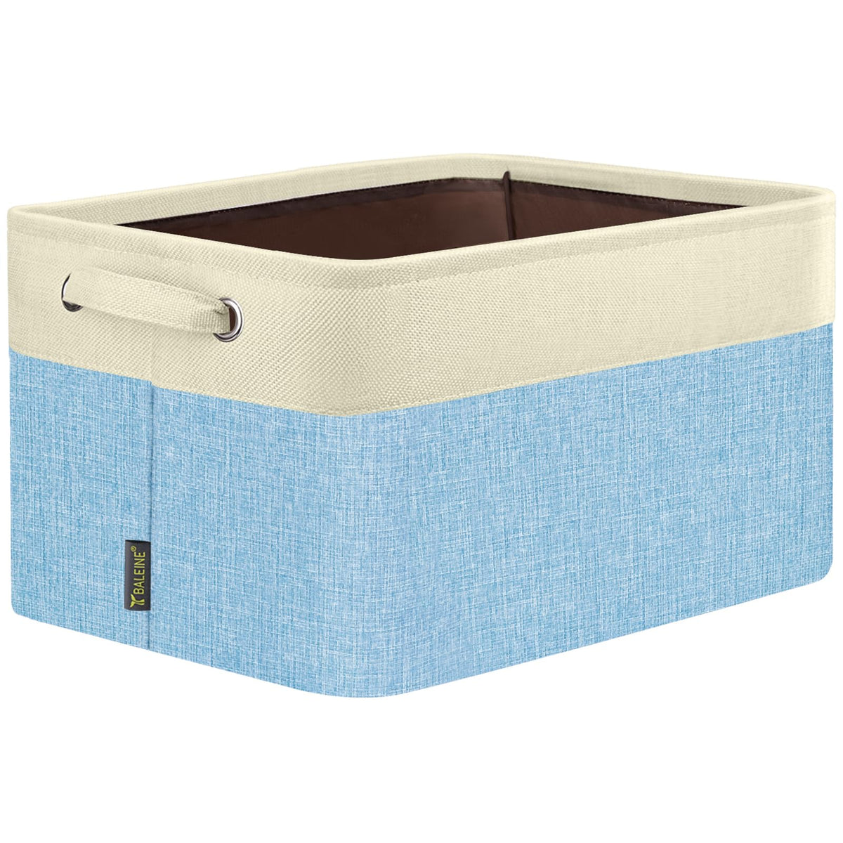 BALEINE 3 Pack Fabric Closet Storage Bins for Shelves, Linen Closet Organizers and Storage, Decorative Baskets for Organizing, Shelf, Clothes, Home, Office (Grey, 15"x11"x9.5")