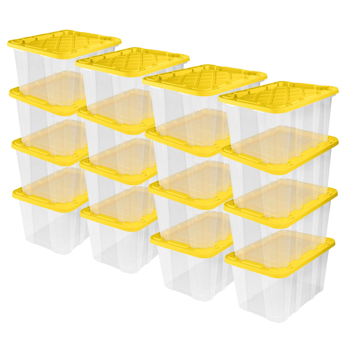 Sterilite Industrial Storage Tote with Lids for Garage, 38 Gallon, 4-Pack
