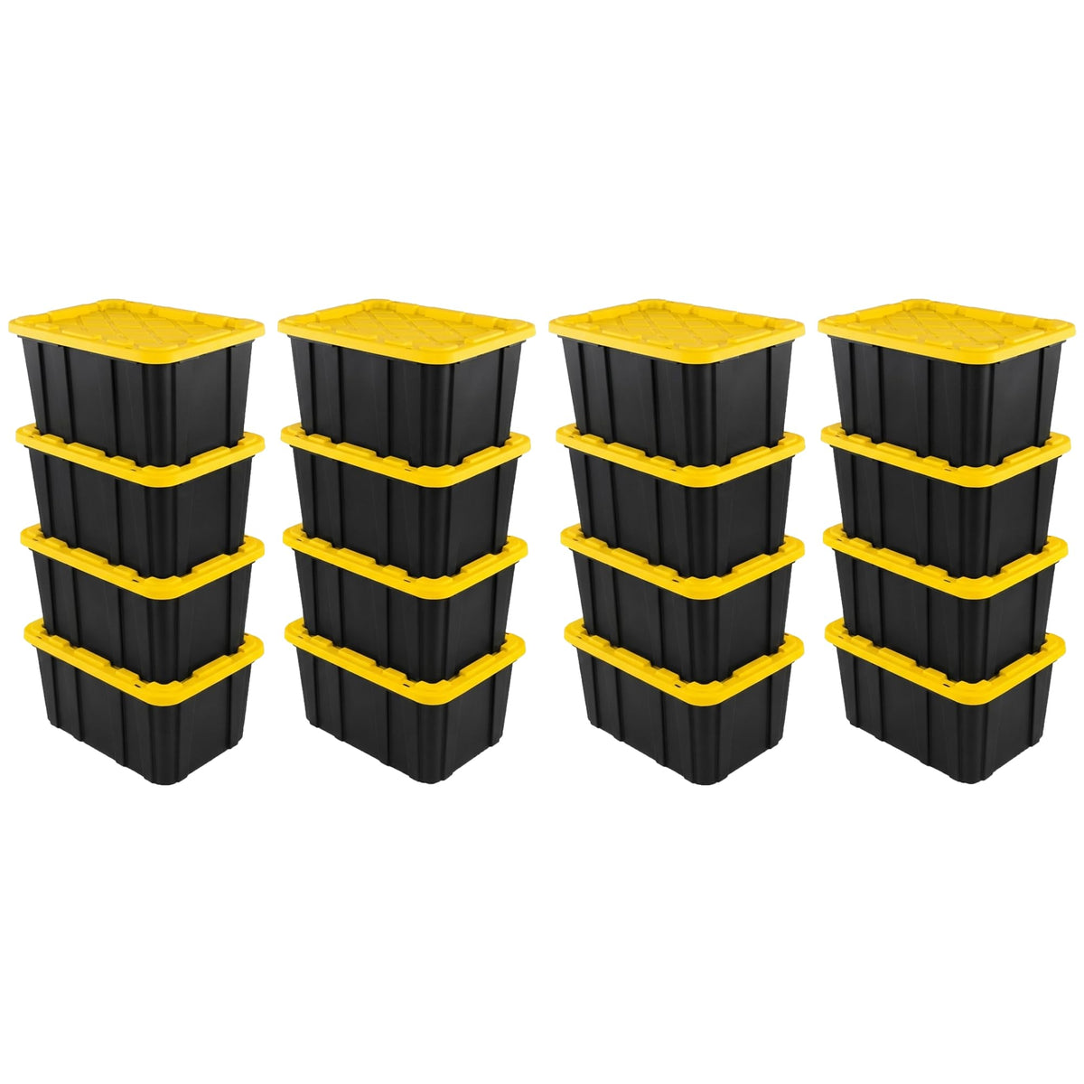 Sterilite Industrial Storage Tote with Lids for Garage, 38 Gallon, 4-Pack