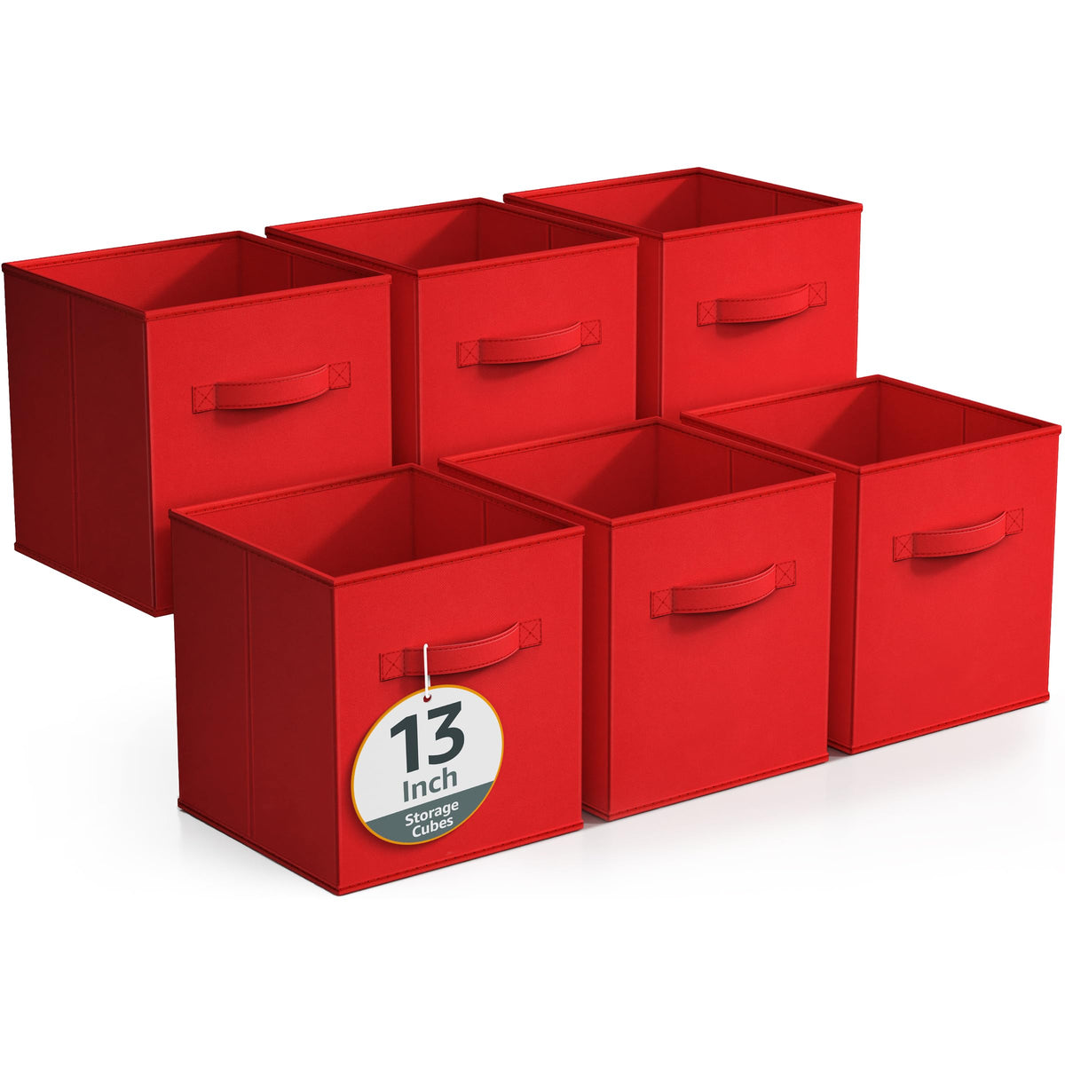 Sorbus Fabric Storage Cubes, 6-Pack Foldable Bins (11 Inch, Dark Green)