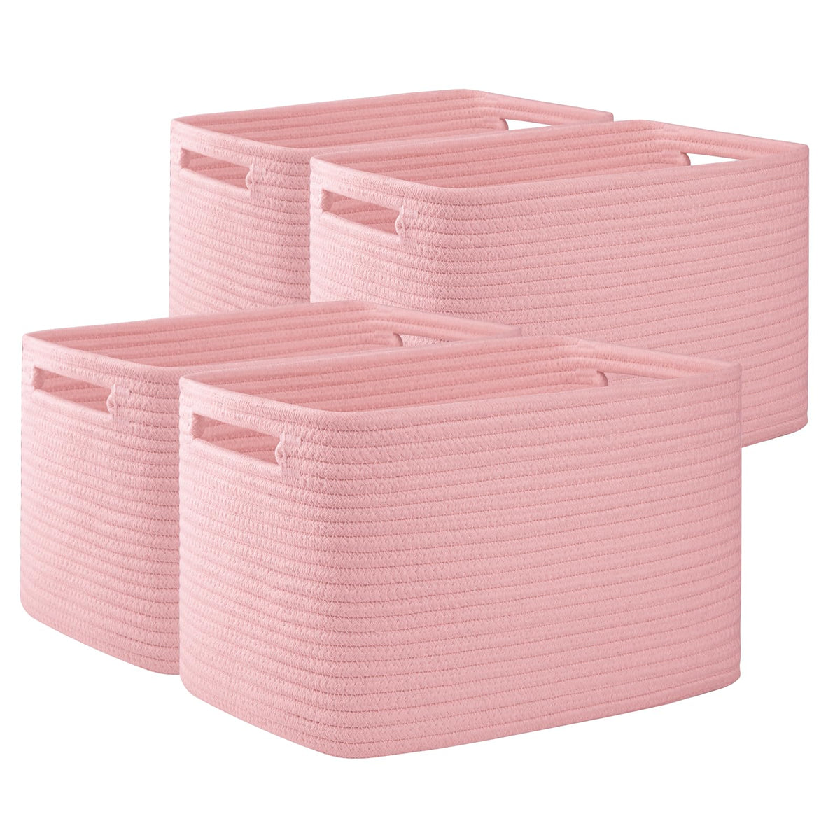 OIAHOMY 4 Pack Storage Baskets for Organizing 15L Cube Storage Bins Brown
