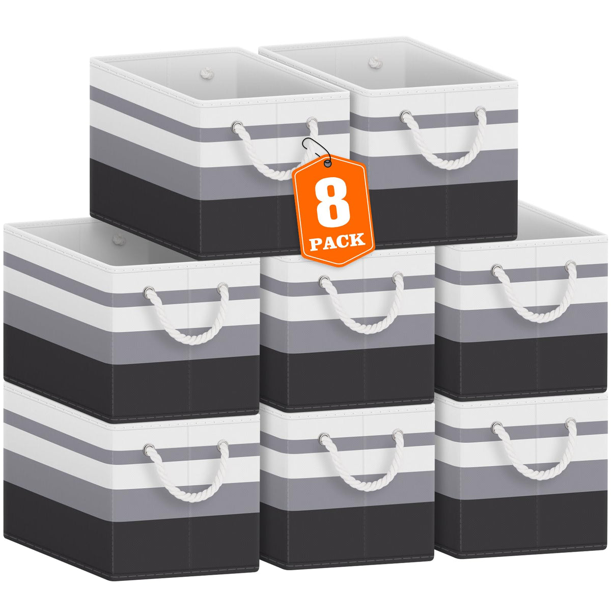 Fab totes Storage Bins Foldable Storage Baskets with Rope Handles