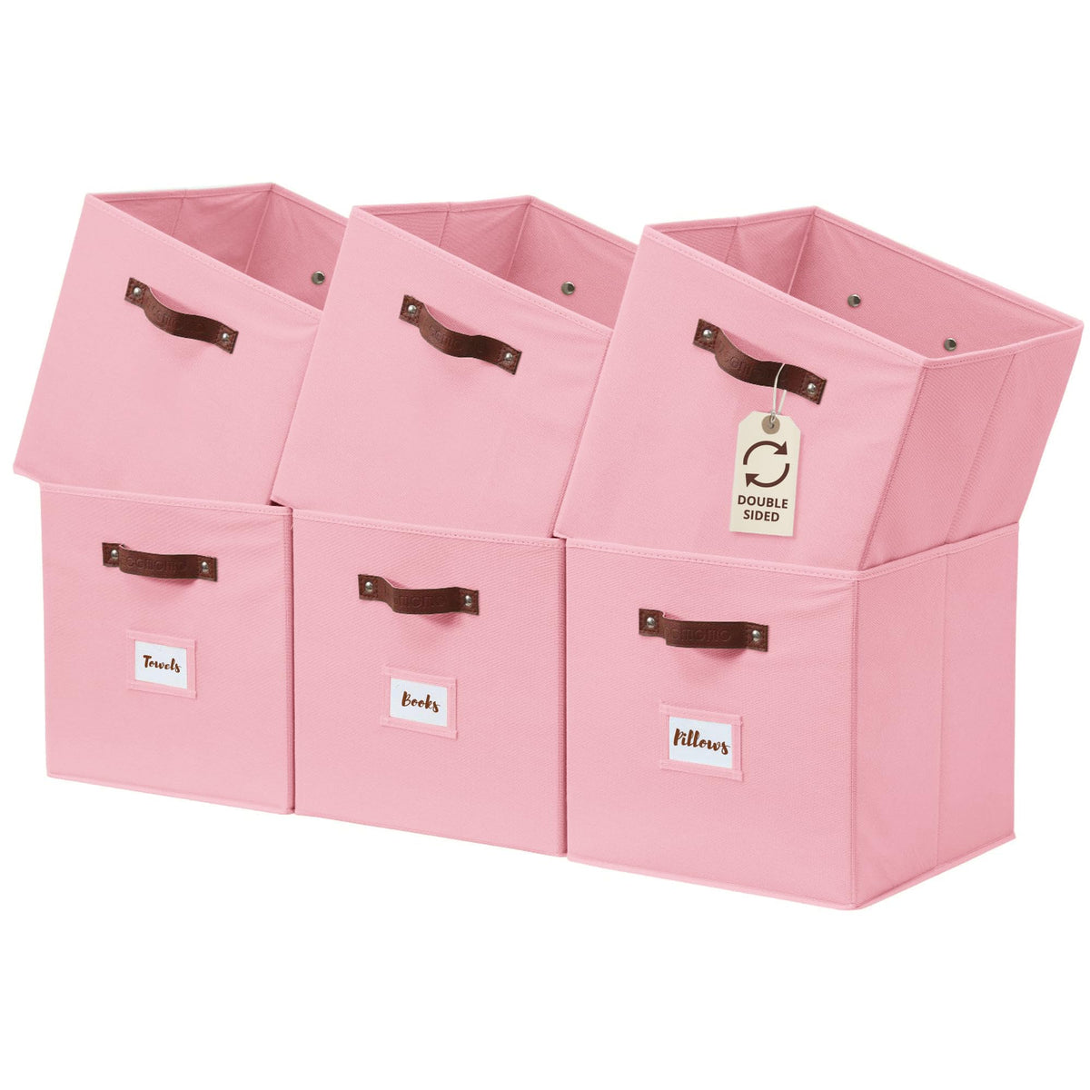 DECOMOMO Storage Bins, Cube Storage Bin with Labels