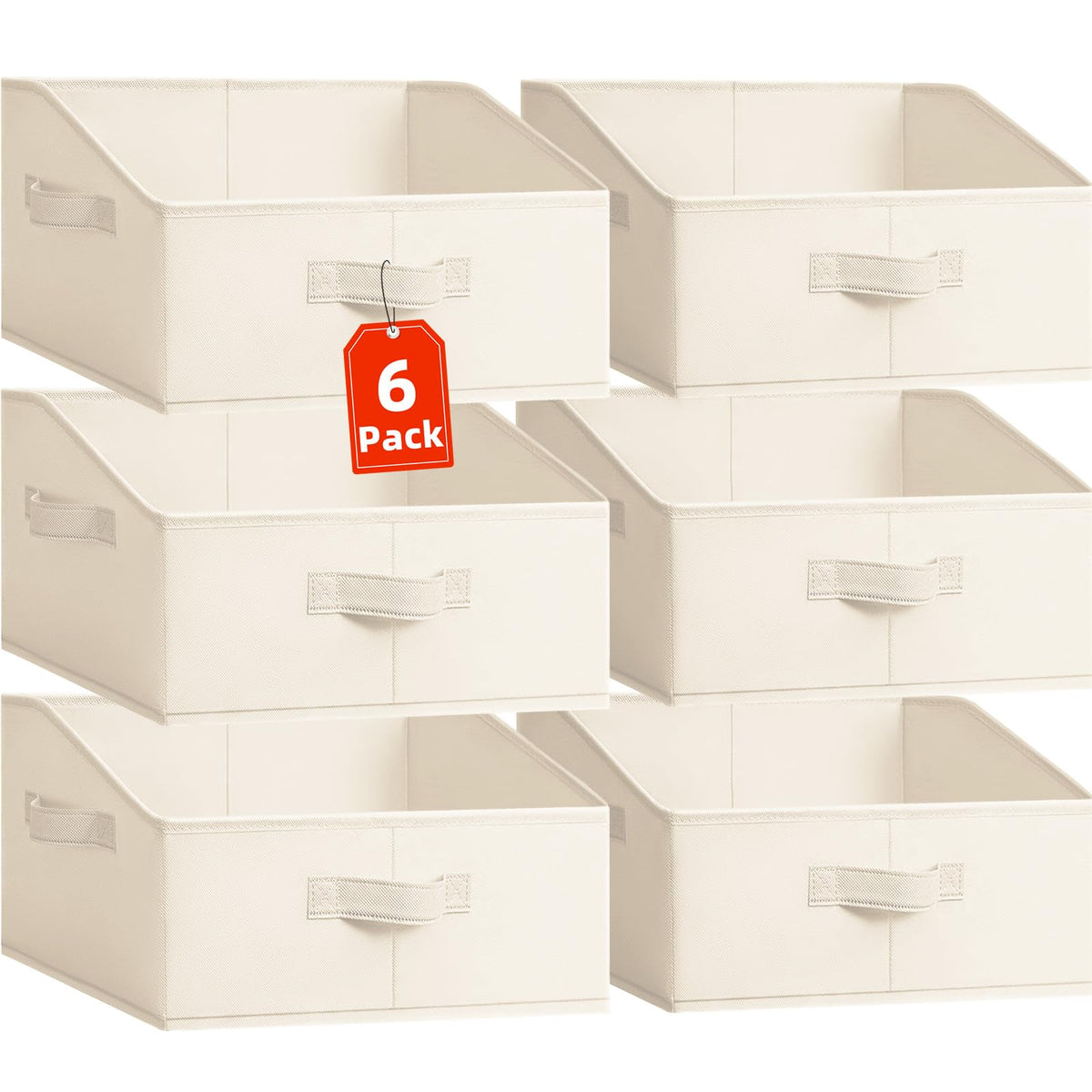 Criusia Closet Organizers Bins 4 Pack - Large Collapsible Shelf Organizer with Handles - Fabric Trapezoid Home Organization and Storage Baskets for Organizing Clothes Toy Blanket Towel Purse Hats