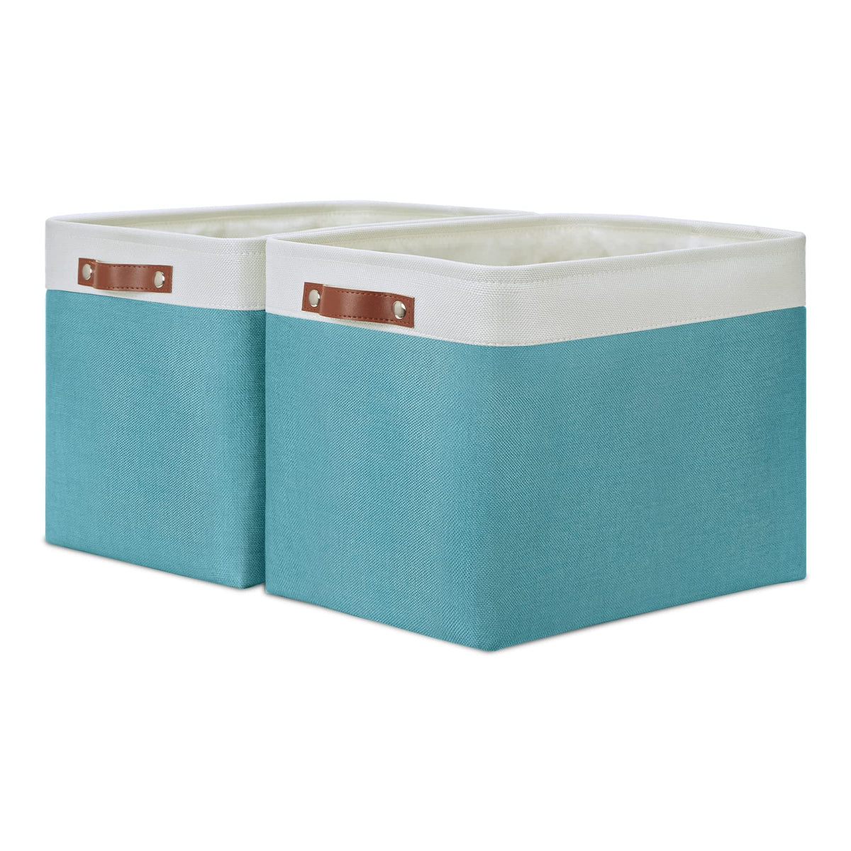 DULLEMELO Extra Large Storage Baskets, Fabric Storage Bins for Organizing Shelves Nursery Toys Books, Closet Baskets and Bins with Handles, Black&Grey, 2-Pack