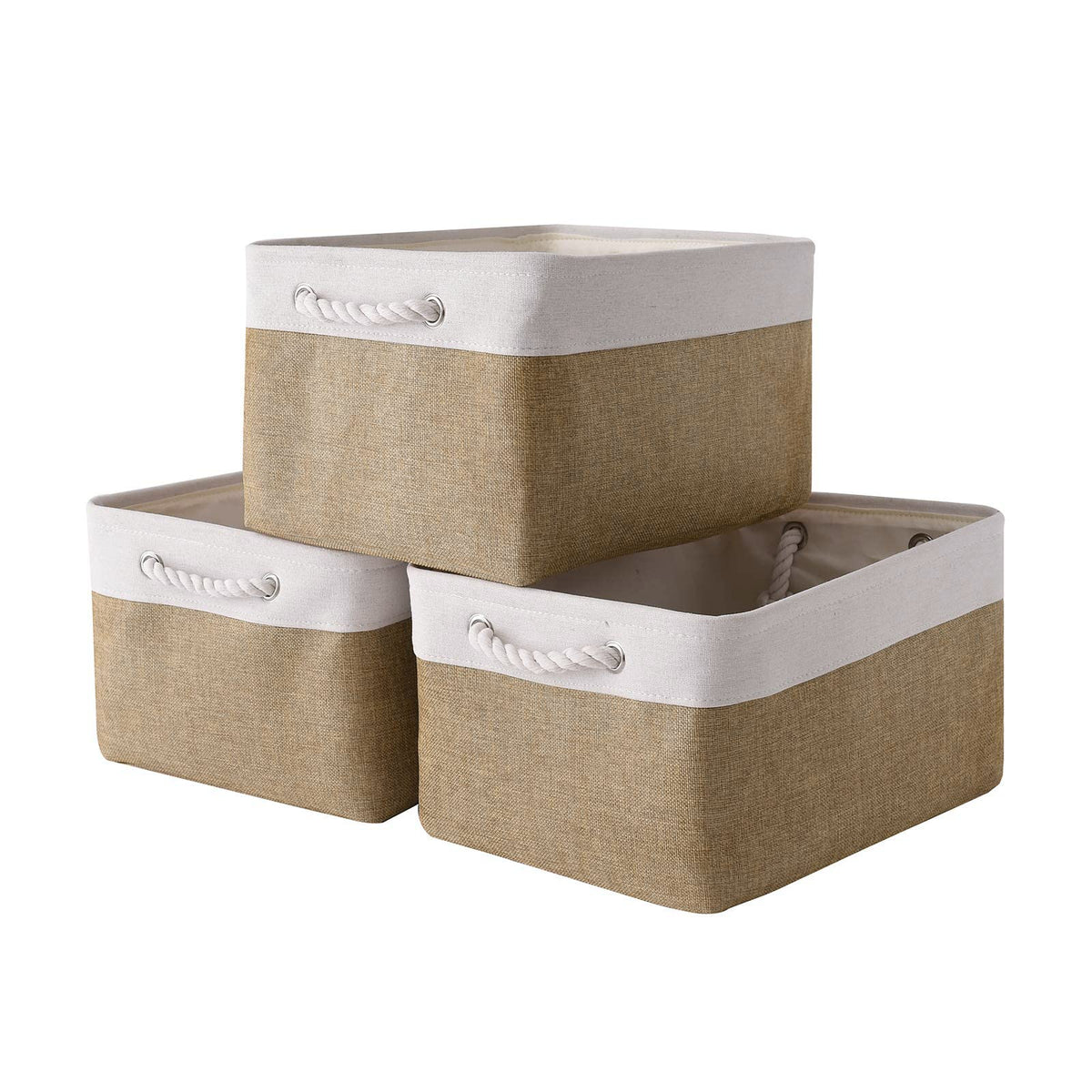 Small Storage Baskets for Shelves,Fabric Storage Baskets for Closet,Rectangular Collapsible Baskets for organizing Clothes,Books,Gifts