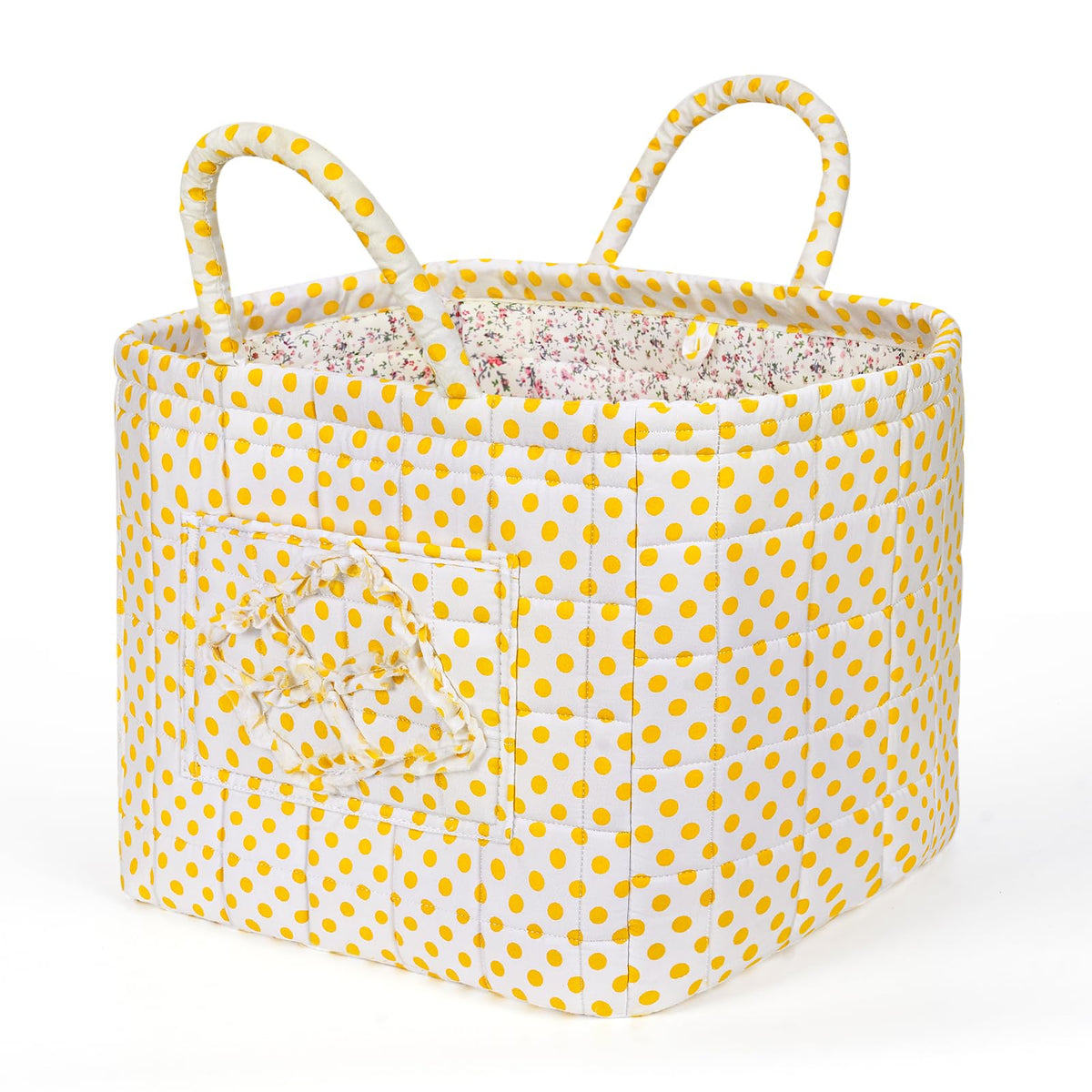 Floral Fabric Storage Basket Car Interior Storage Basket Underwear Sundries Laundry Baskets Supplies Home Organizer Bag (Red plaid)