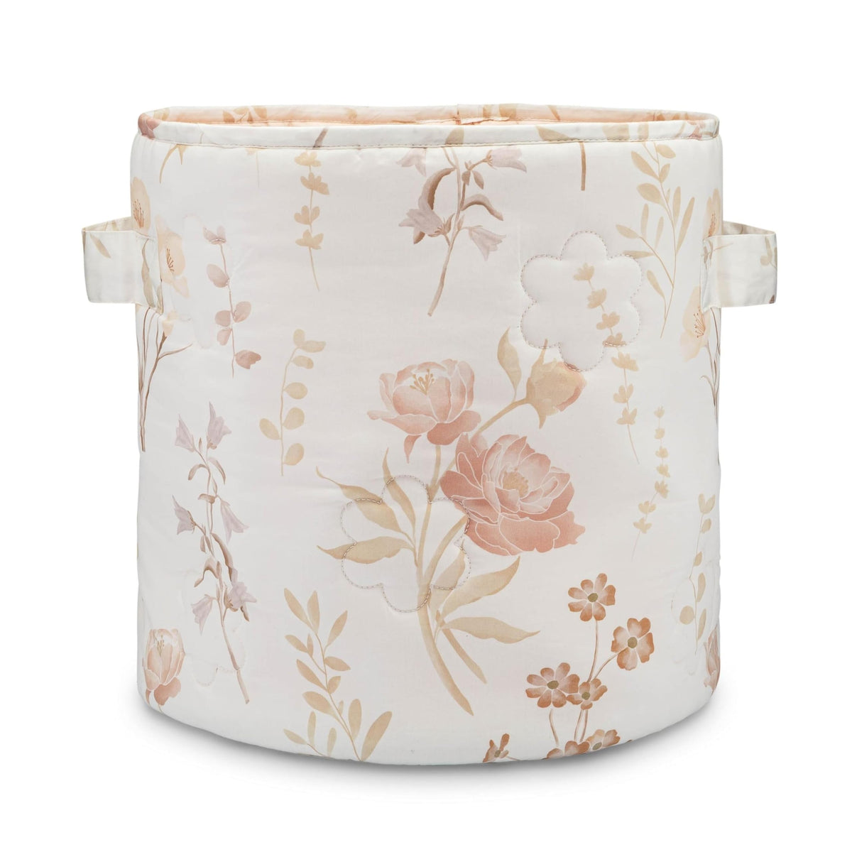 Crane Baby Fabric Round Nursery Storage Basket, Toy Storage, Woodland Nursery Decor, 13"x12", Toy Basket, Baby Storage Organizer, Toy Organizers and Storage Bins, Baby Organizers and Storage, Toy Bins