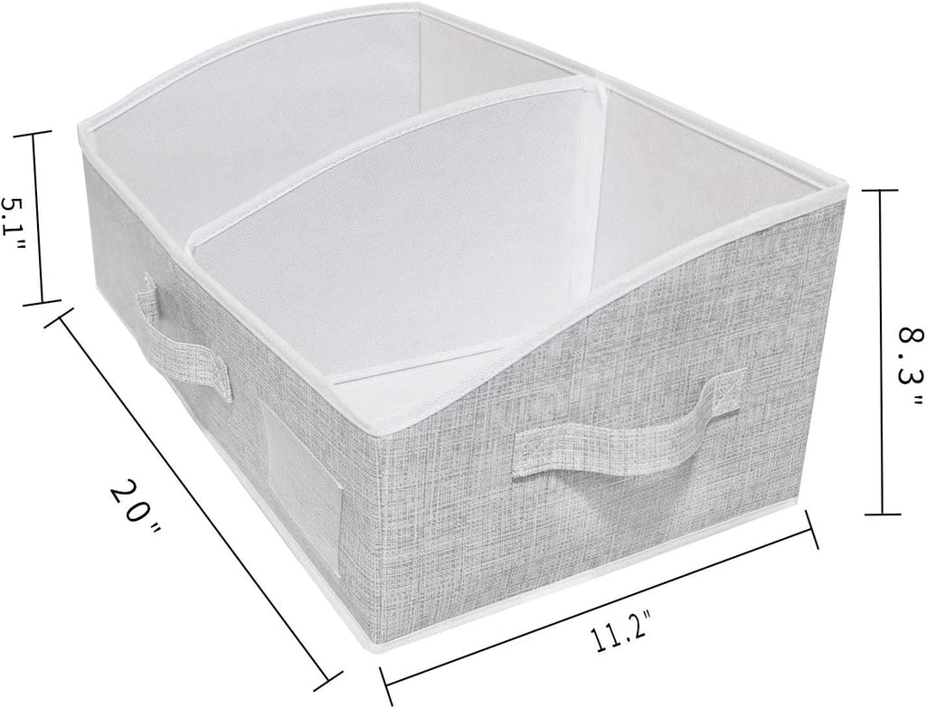 3 Packs Closet Storage Bins - Trapezoid Large Storage Box - Foldable Fabric Baskets for Organizing Clothes - Baby Toiletry, Toys, Towel, DVD, Book (Grey, 20 x 11.2 x 8.3 inches)