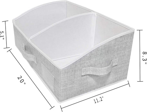 3 Packs Closet Storage Bins - Trapezoid Large Storage Box - Foldable Fabric Baskets for Organizing Clothes - Baby Toiletry, Toys, Towel, DVD, Book (Grey, 20 x 11.2 x 8.3 inches)